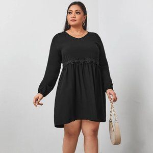 Shein Plus Appliques Smock Dress